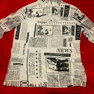 Vintage Newspaper Print Longsleeve